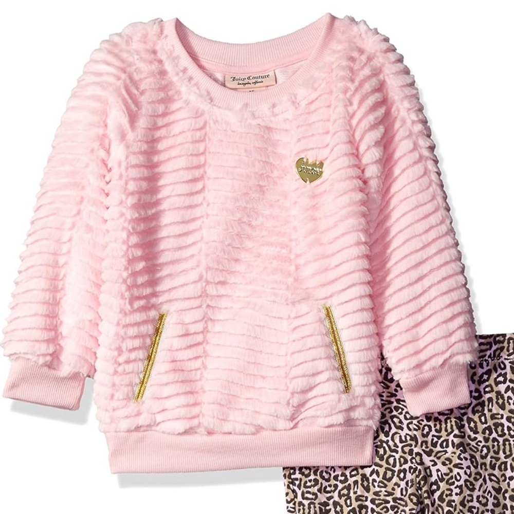 Juicy Couture Baby Faux Fur Sweatshirt Pink